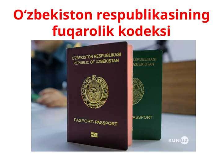 O‘zbekiston respublikasining fuqarolik kodeksi
