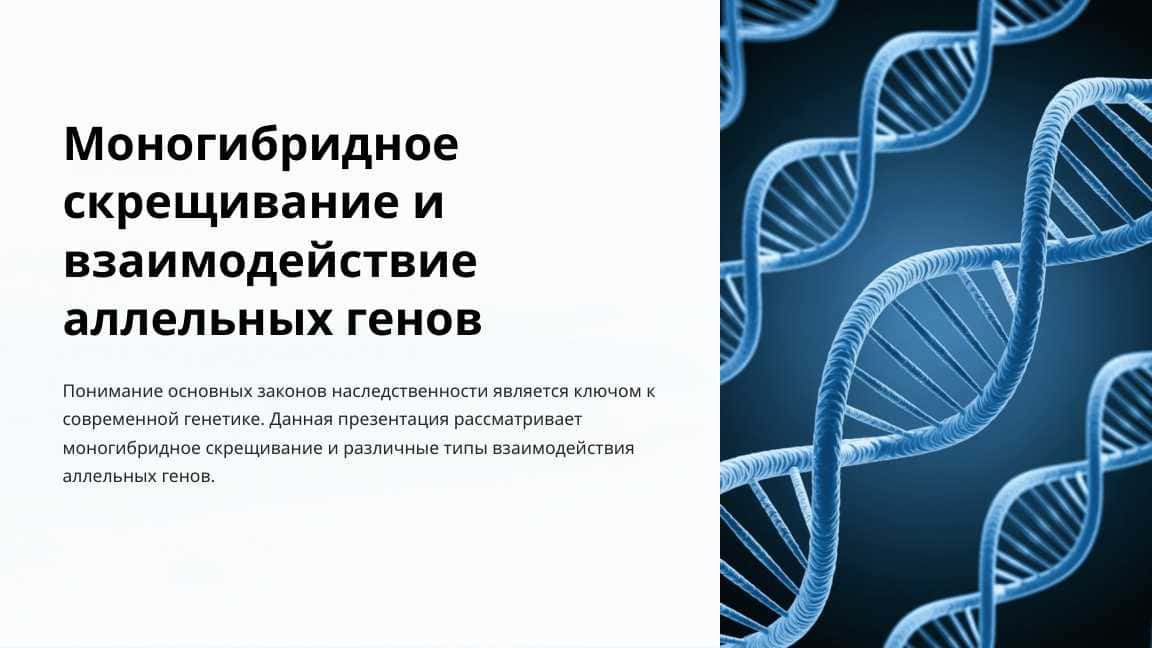 Моногибридное скрещивание и взаимодействие аллельных генов