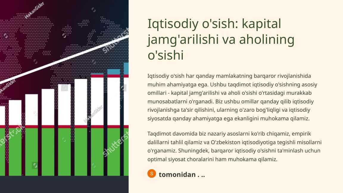 Iqtisodiy o'sish kapital jamg'arilishi va aholining o'sishi