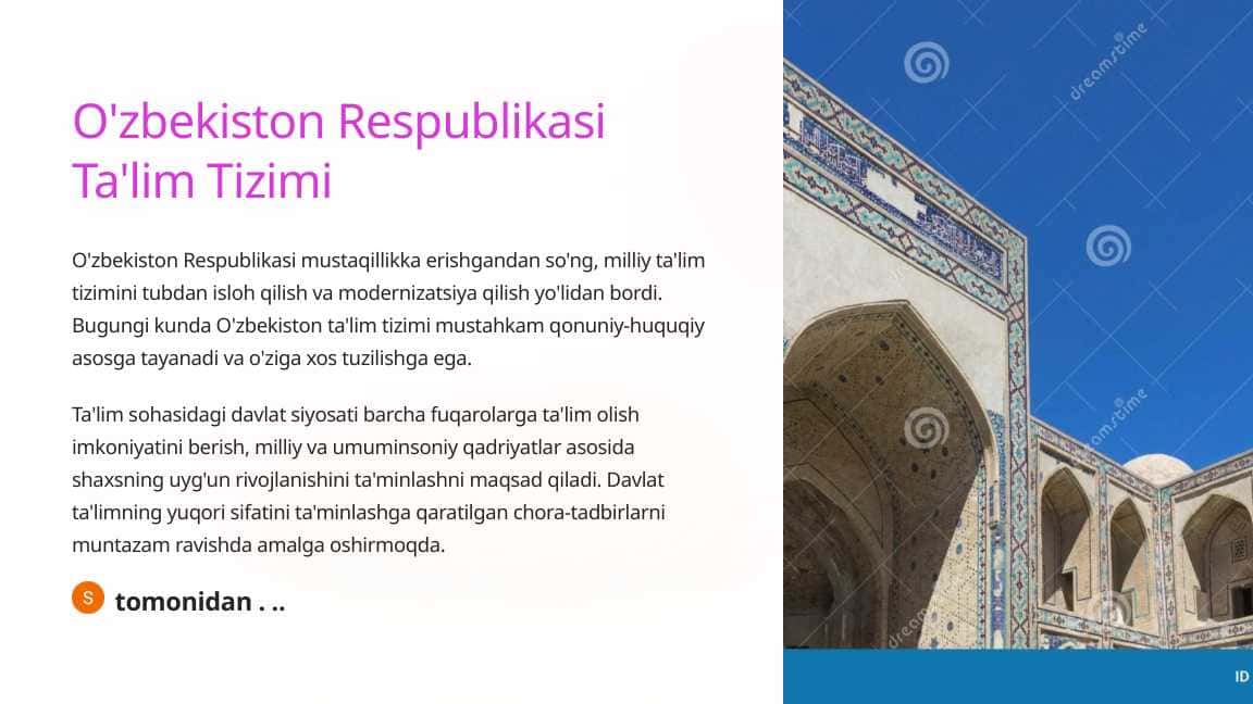 O'zbekiston Respublikasi Ta'lim Tizimi