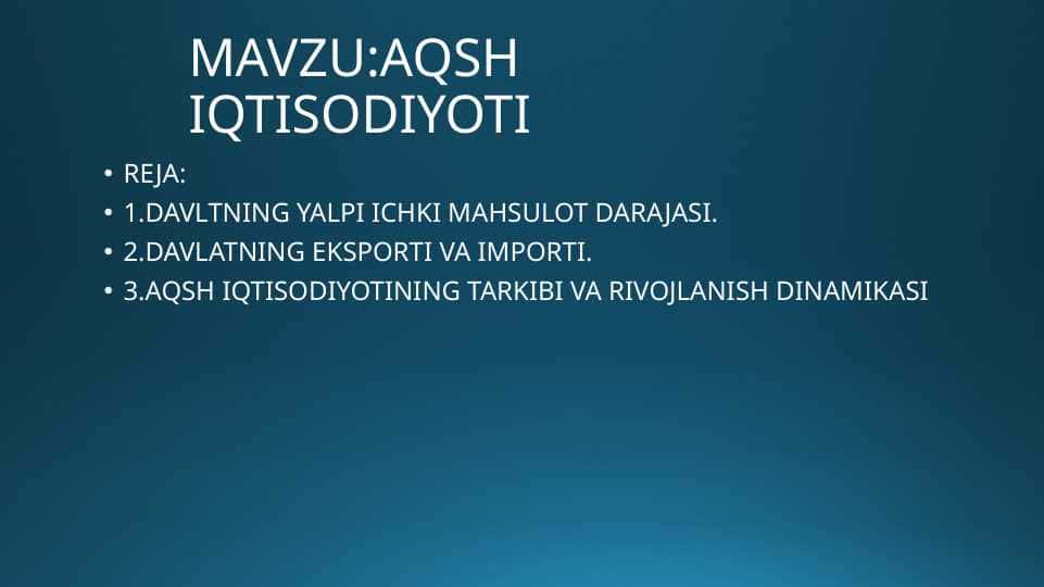 AQSH IQTISODIYOTI