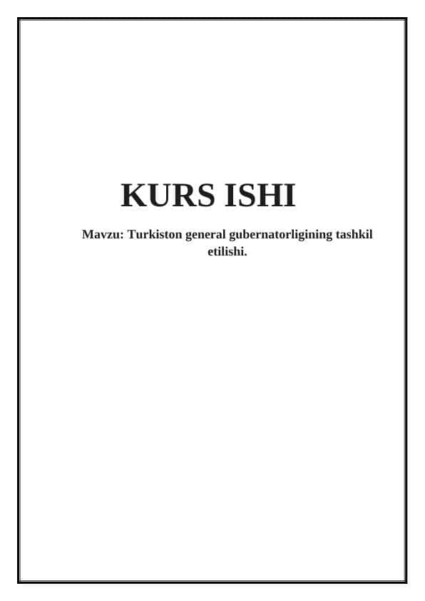 Turkiston general gubernatorligining tashkil etilishi.