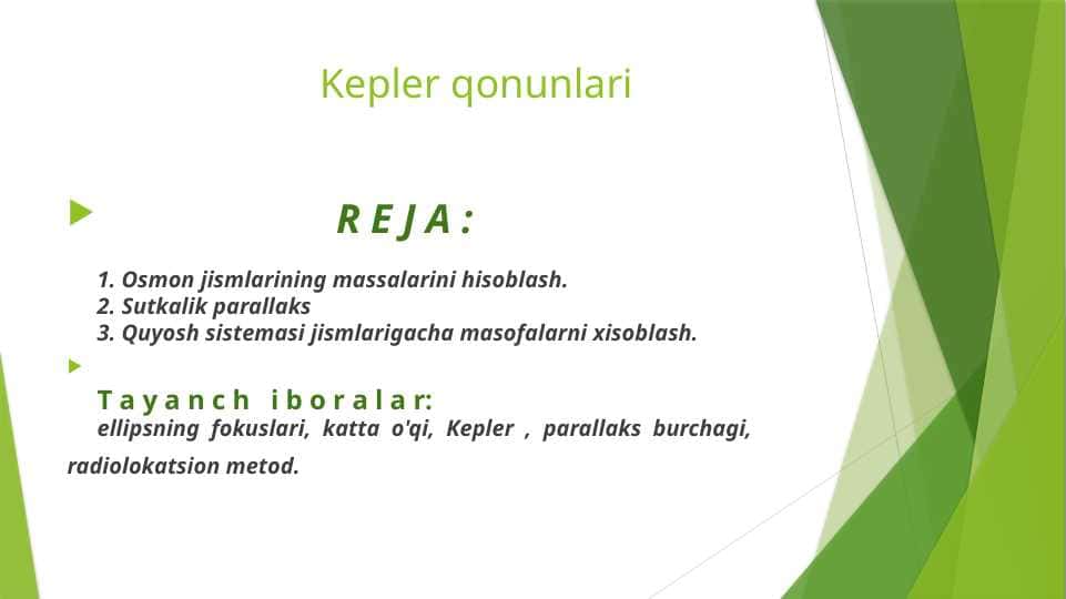 Kepler qonunlari