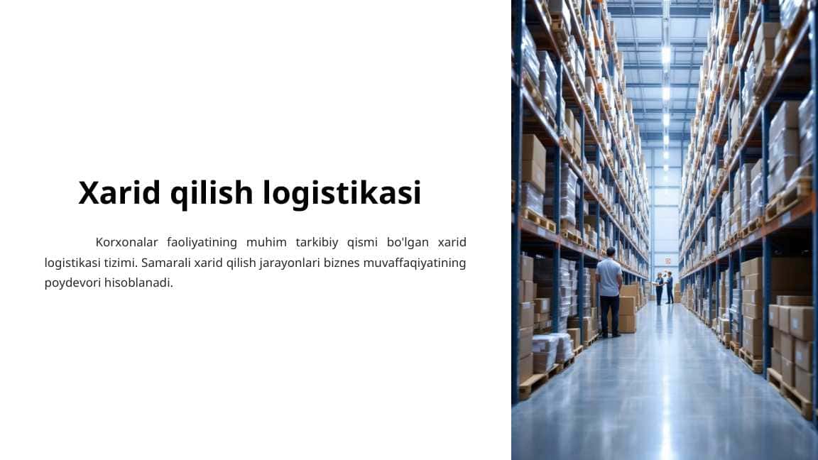 Xarid qilish logistikasi..