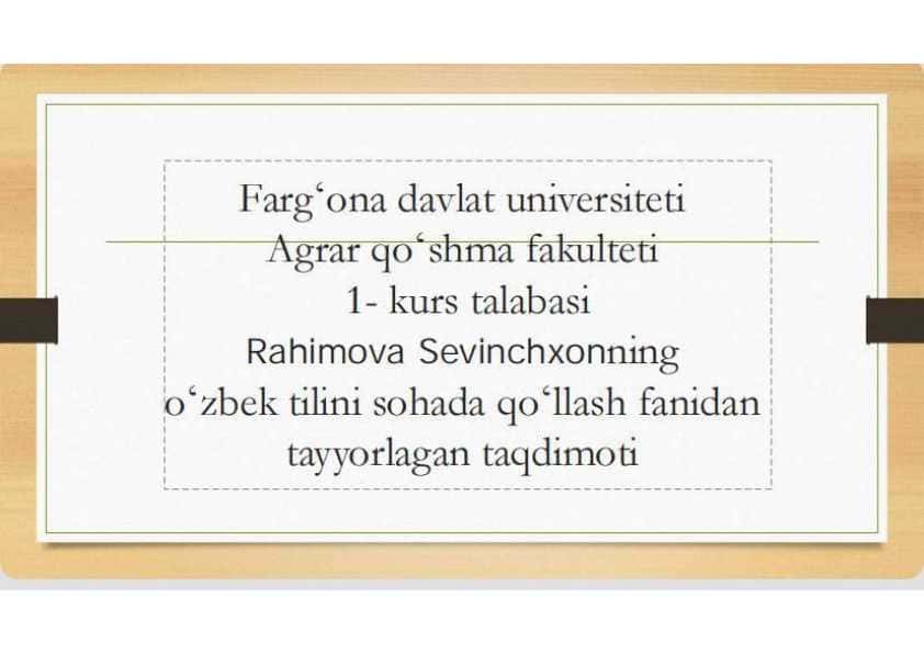 Ozbek tili 3 mustaqil ish