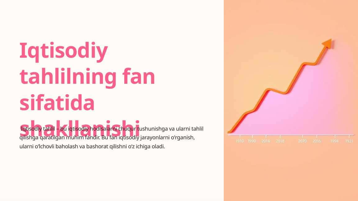 Iqtisodiy tahlilning fan sifatida shakllanishi