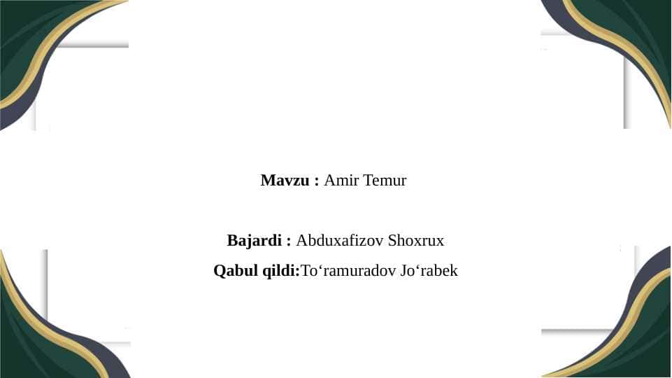 Amir Temur