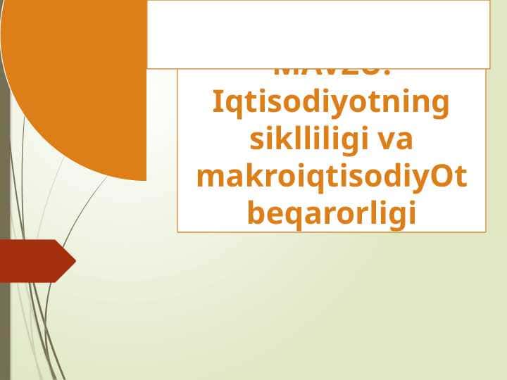 Iqtisodiyotning siklliligi va makroiqtisodiyOt beqarorligi