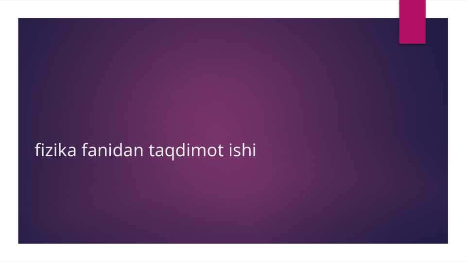 Mavzu Mexanik tebranish va tebranma harkat qonunlari