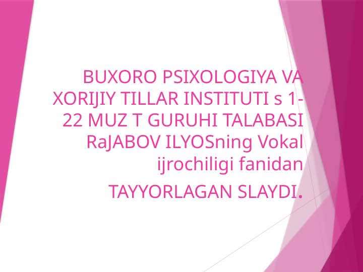 Rus xalq qo’shiqlari.’’Vidyu na ulitsu’’,’’Axti step shirokaya’’