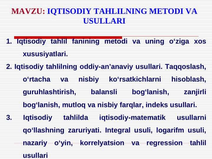 IQTISODIY TAHLILNING METODI VA USULLARI pptx