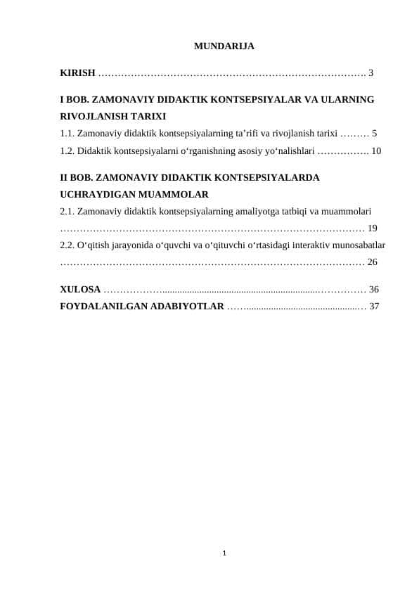 Zamonaviy didaktik kontsepsiyalar kurs ishi.docx