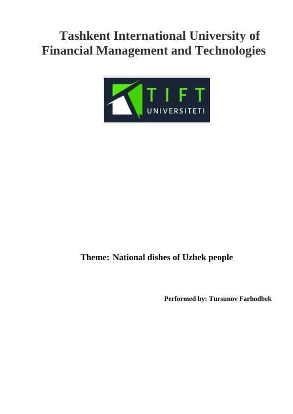 National dishes of Uzbek people