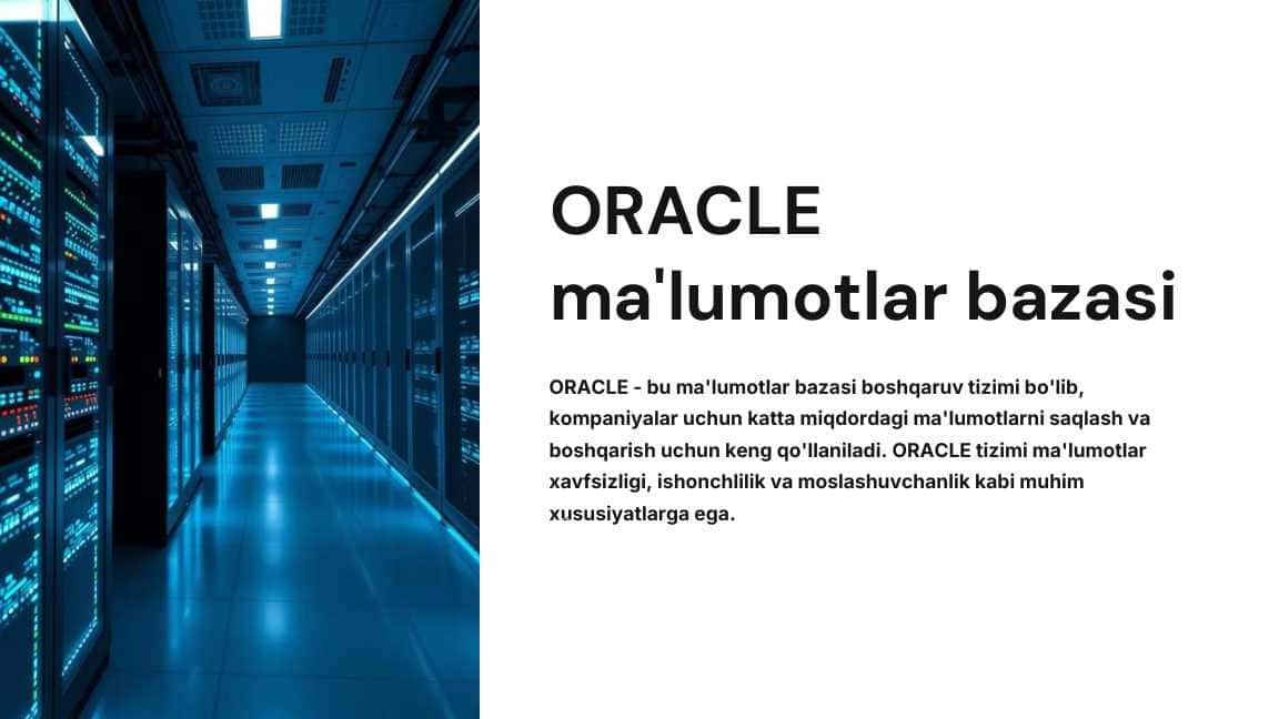 ORACLE ma'lumotlar bazasi