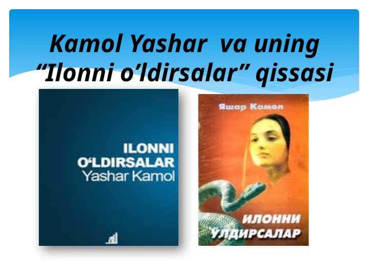 Kamol Yashar va uning “Ilonni o’ldirsalar” qissasi