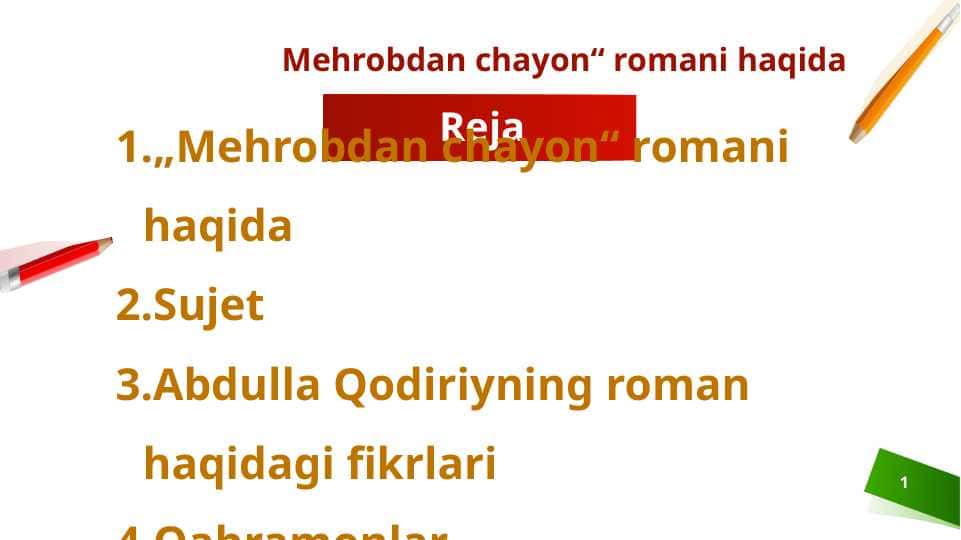 Mehrobdan chayon“ romani haqida