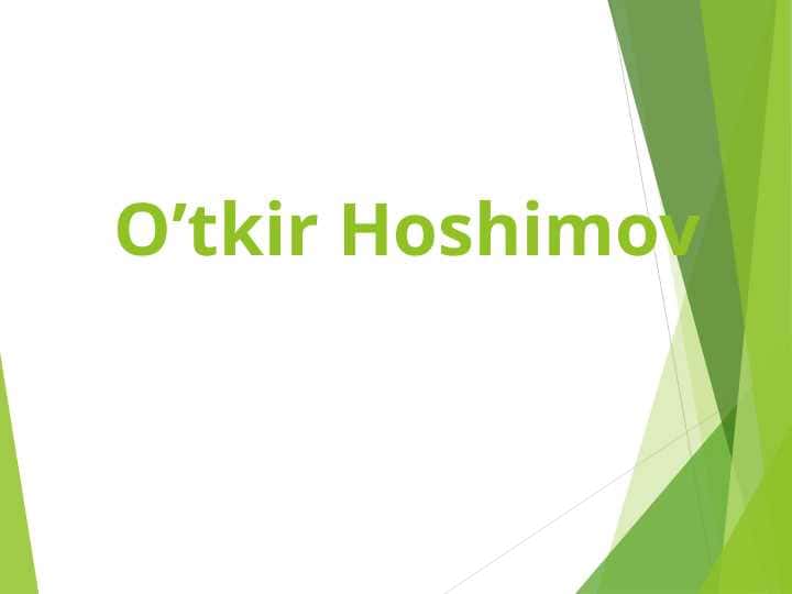 O’tkir Hoshimov