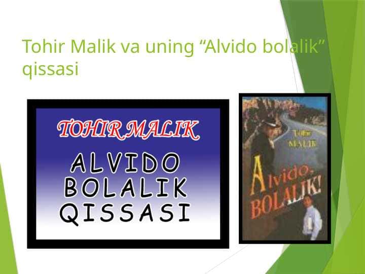 Tohir Malik va uning “Alvido bolalik” qissasi