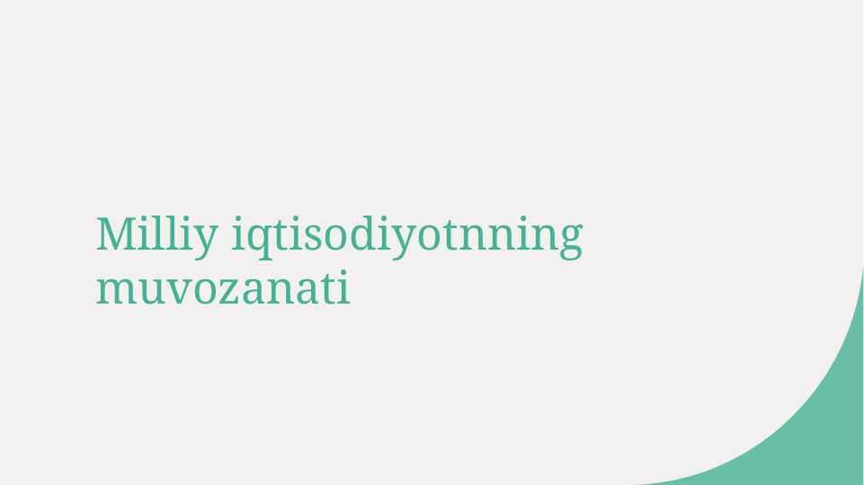 Milliy iqtisodiyotnning muvozanati