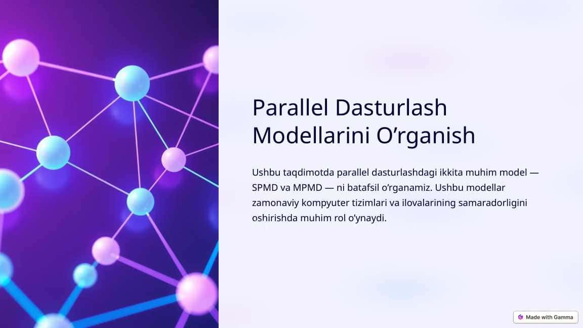 Parallel Dasturlash Modellarini O’rganish