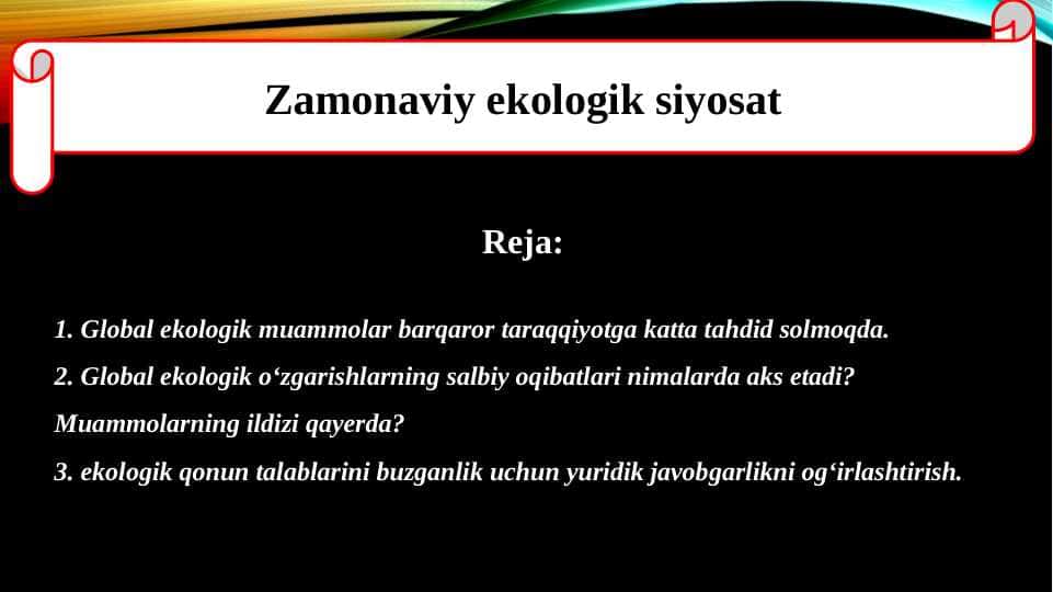Zamonaviy ekologik siyosat
