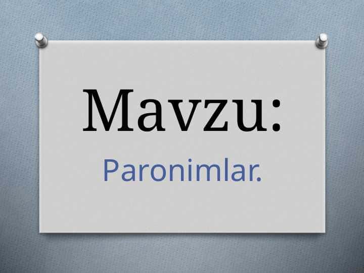 Paronimlar
