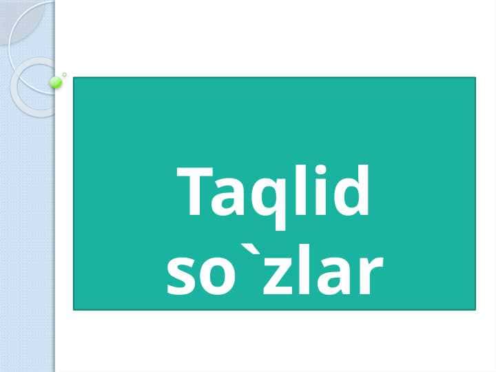 Taqlid so`zlar
