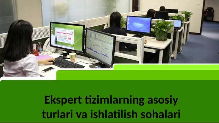 Ekspert tizimlarning asosiy turlari va ishlatilish sohalari