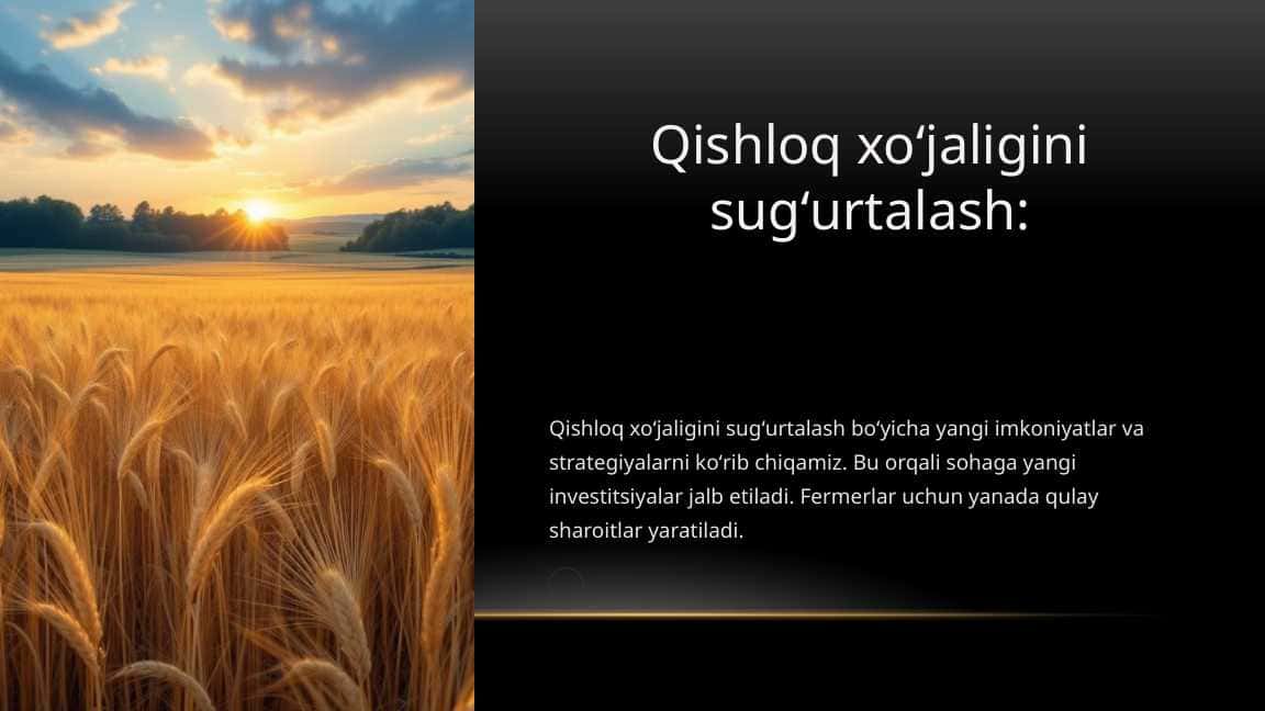 Qishloq xo'jaligining sug'urtalash!