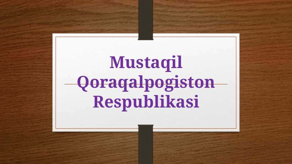 Mustaqil Qoraqalpogiston Respublikasi