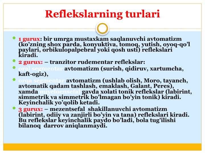 Chaqaloqlar reflekslari Чакалоклар рефлекслари рефлексы ребенка