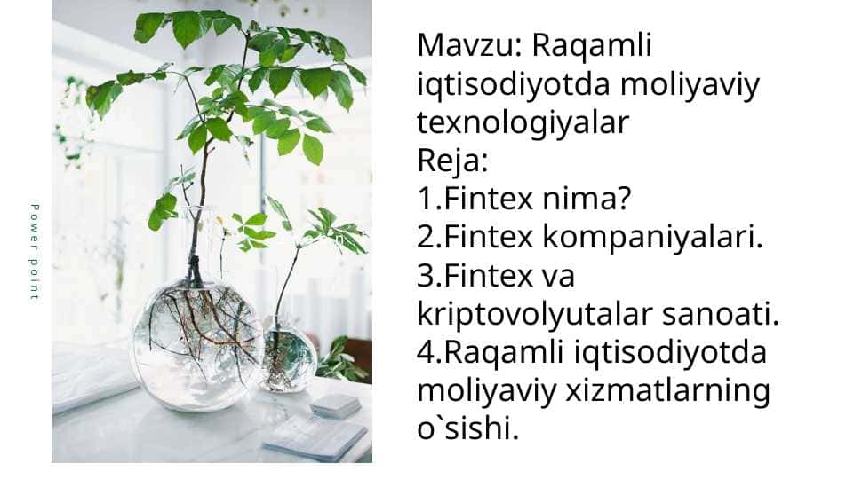 Raqamli iqtisodiyotda moliyaviy texnologiyalar