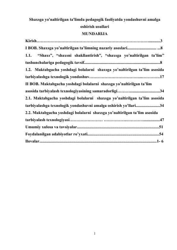 Shaxsga yo'naltirilgan ta'limda pedagogik faoliyatda yondashuvni amalga oshirish usullari