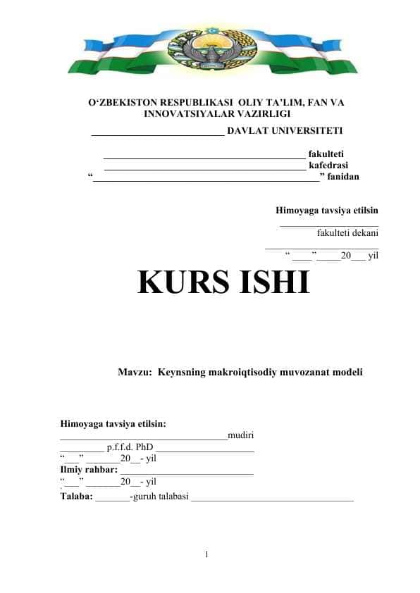 Keynsning makroiqtisodiy muvozanat modeli