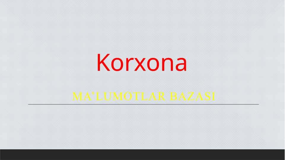 Korxona ma'lumotlar bazasi
