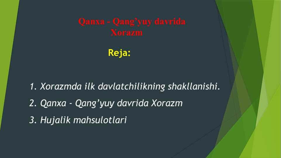Qanxa - Qang’yuy davrida Xorazm