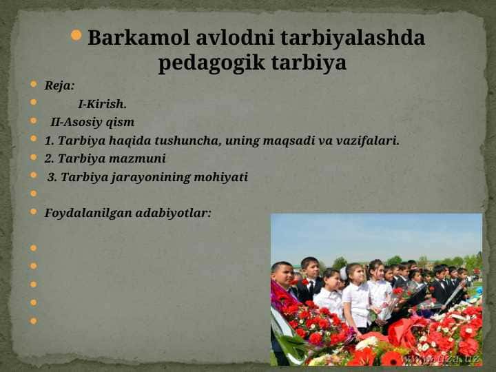Barkamol avlodni tarbiyalashda pedagogik tarbiya