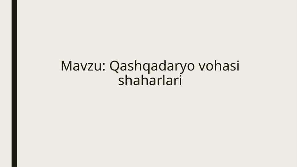 Qashqadaryo vohasi shaharlari