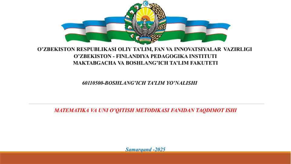 Ulushlar va kasr tushunchasini o’rgatish metodikasi