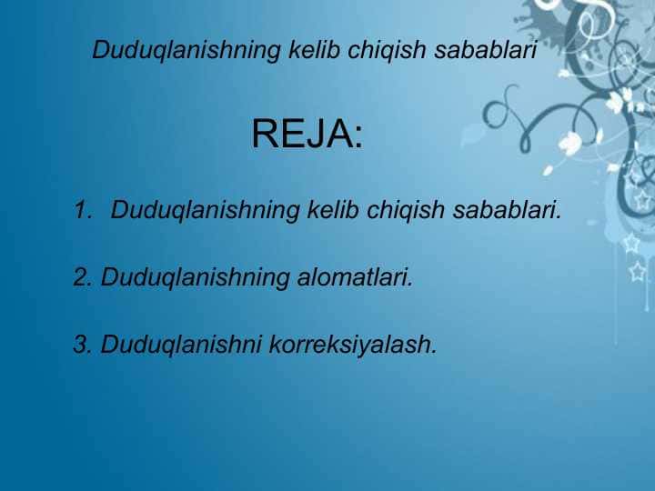 Duduqlanishning kelib chiqish sabablari