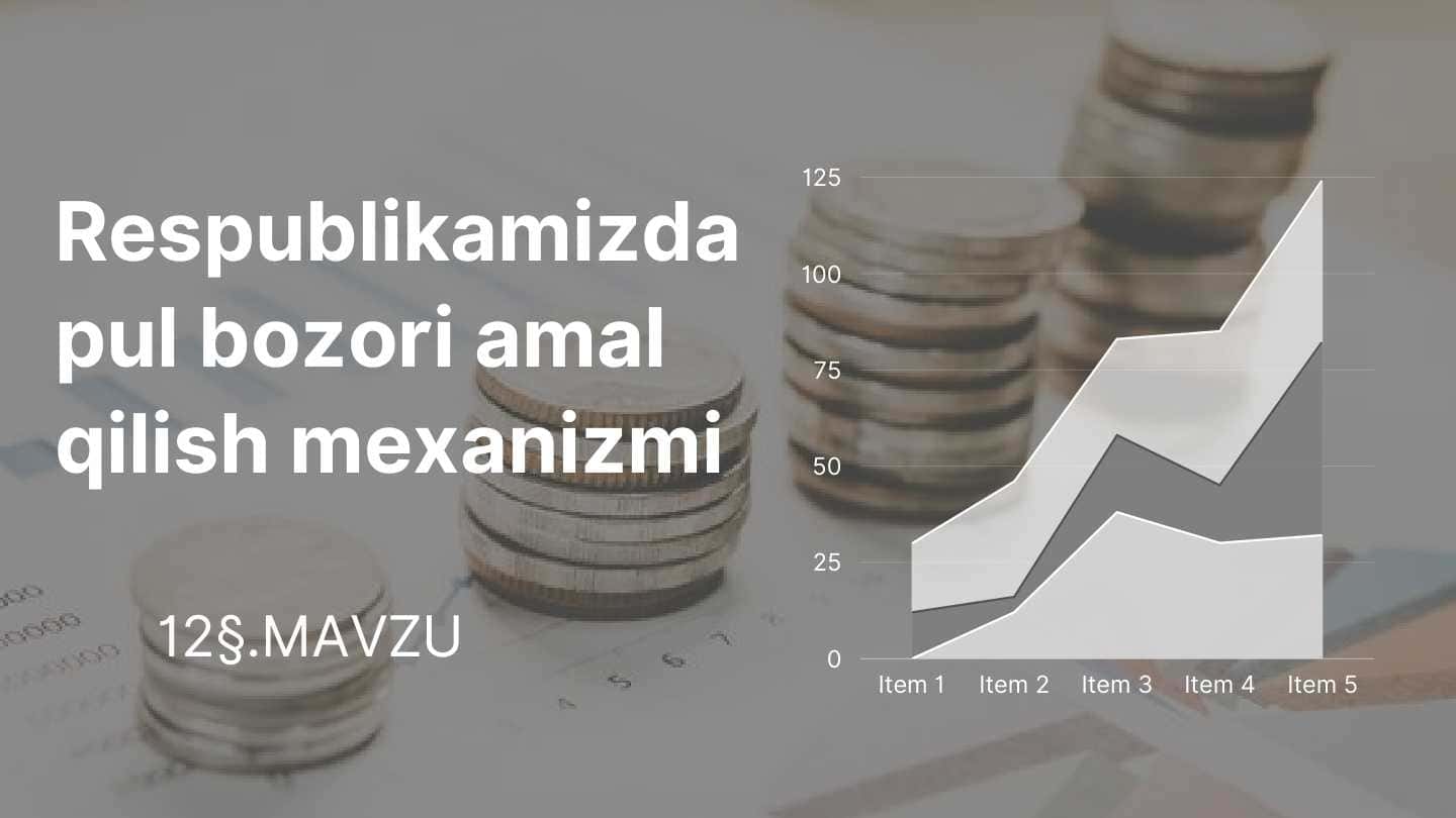 Respublikamizda pul bozori amal qilish mexanizmi