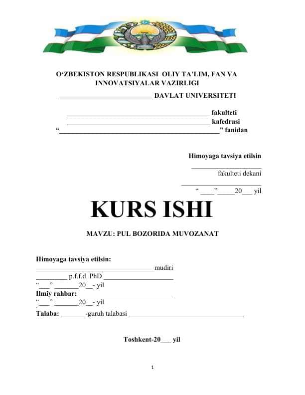 Pul bozorida muvozanat