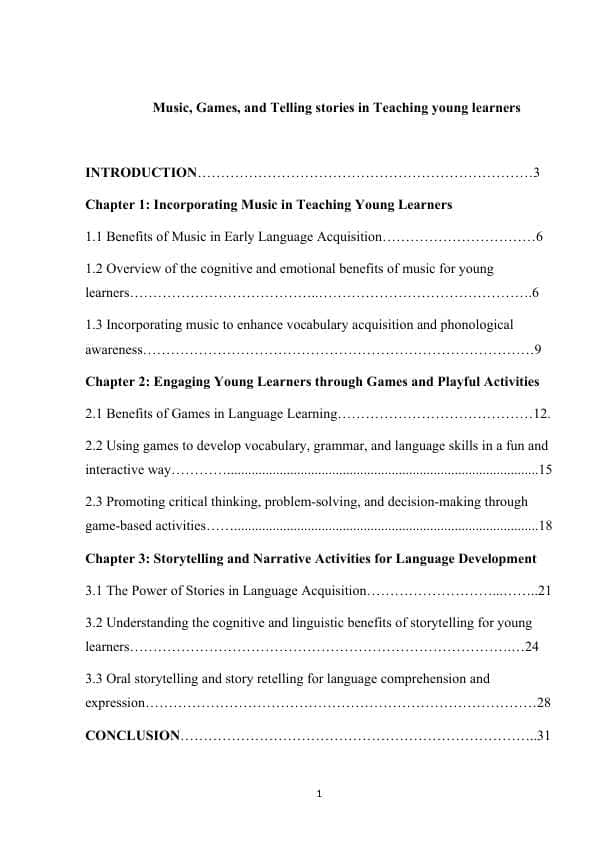 Music, Games, and Telling stories in Teaching young learners