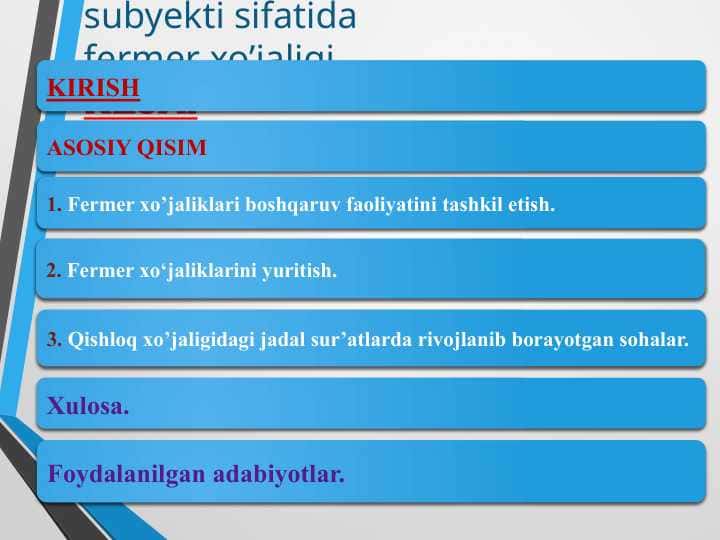 Tadbirkorlik huquqi subyekti sifatidaTadbirkorlik huquqi subyekti sifatida