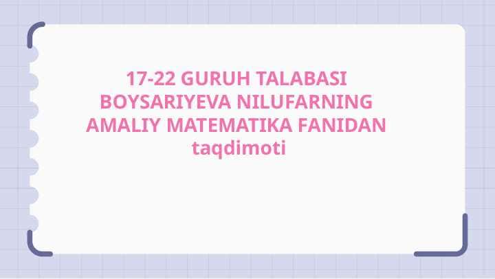 CHIZIQLI PROGRAMMALASHTIRISH QO'YILISHI VA TURLARI