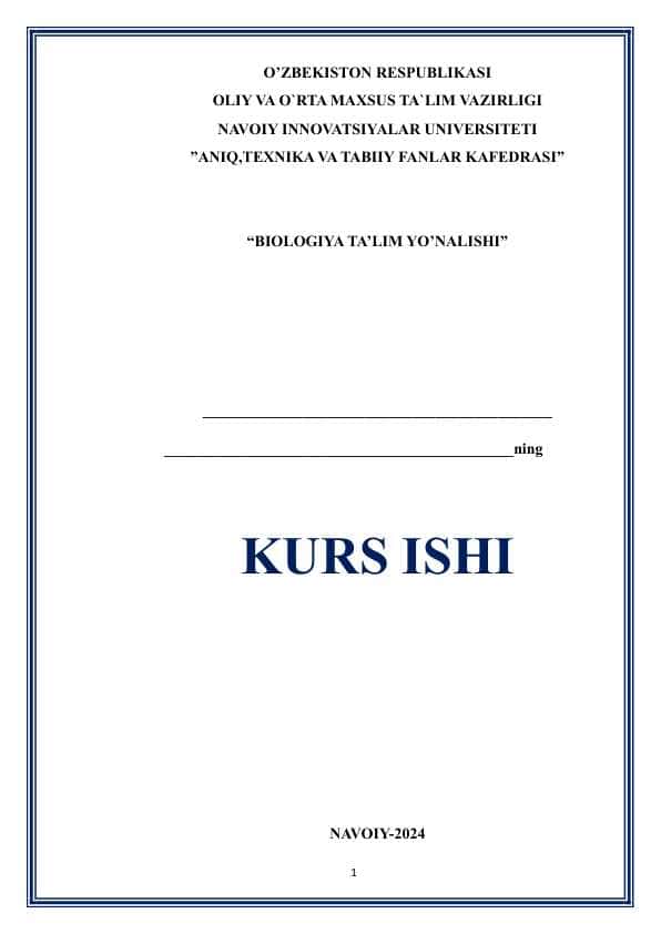 Biologiyani o`qitishda kasbga yo`naltirish muammosi