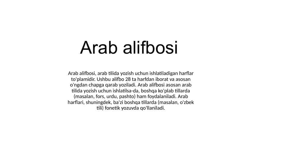 Arab alifbosi