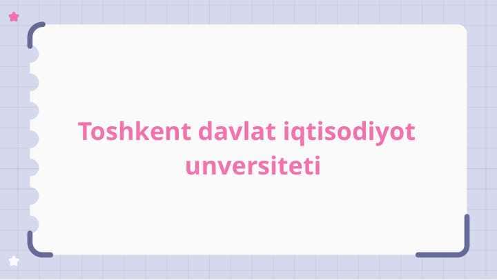 Toshkent davlat iqtisodiyot unversiteti