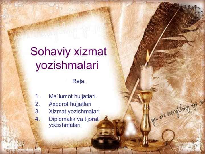 Sohaviy xizmat yozishmalari