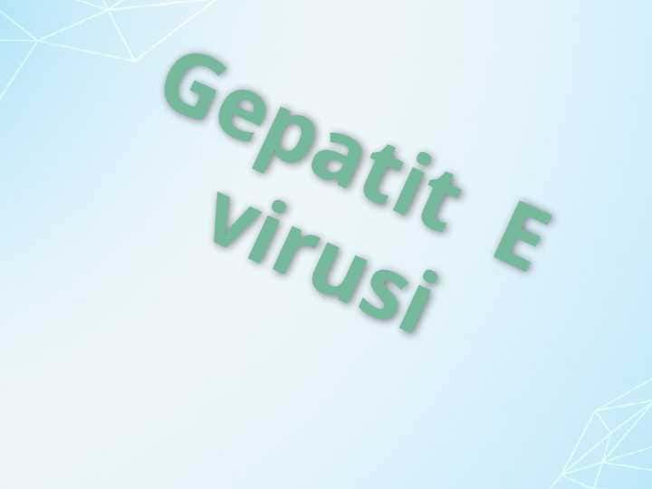 Gepatit E virusi
